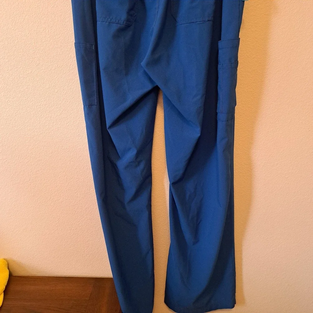 Carhartt Force Women Royal Blue Medical Scrub Set V-Neck Top Cargo Pants XL